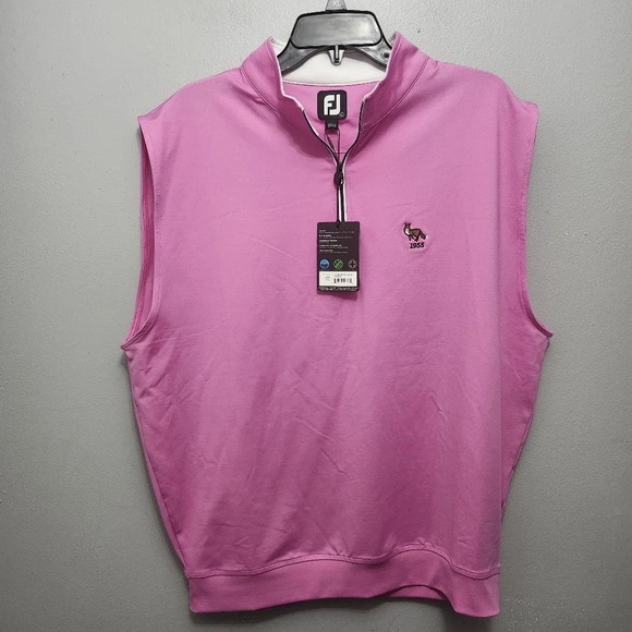 Footjoy men's gathered waist pullover vest iced berry pink size large go… - Picture 1 of 8